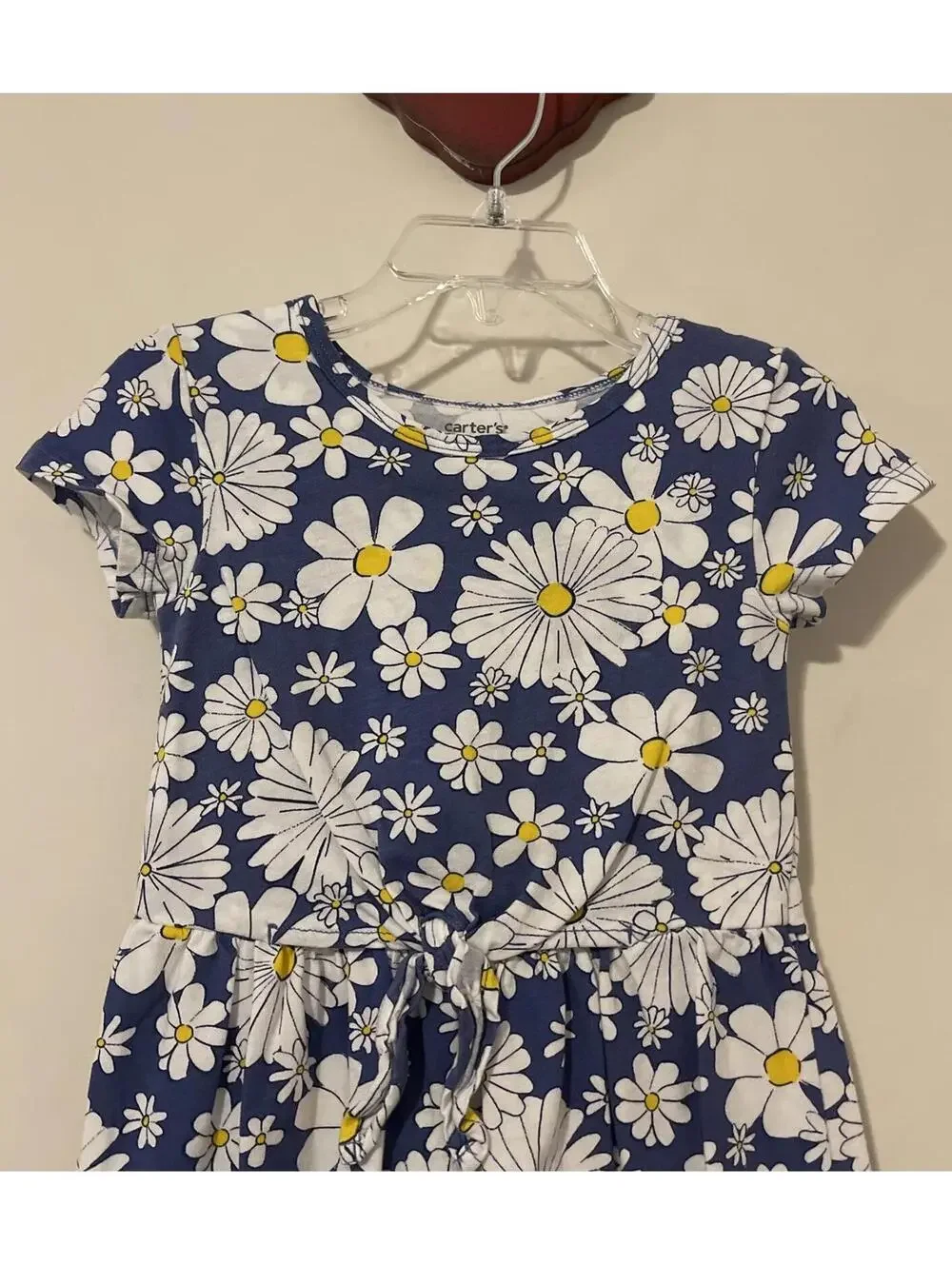 Carters Girls 3t Blue Floral Crewneck Short-Sleeved Cotton Dress! A6270
